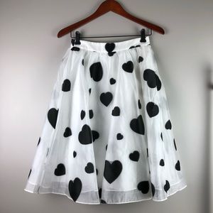 J.Crew Heart Print Organza Skirt